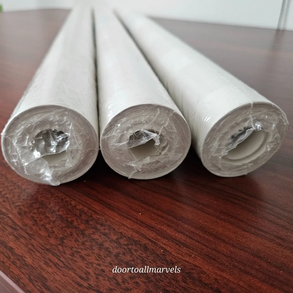 York Wallpaper Ivory Satin Stripe Double Roll Carey Lind BW 6091 R 28 (3) NEW
